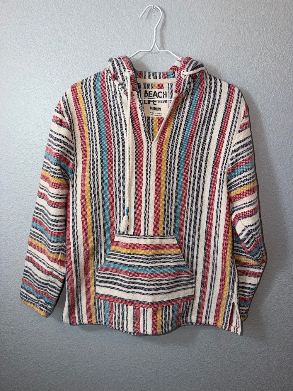Beach Life Multicolor Striped Baja Hoodie